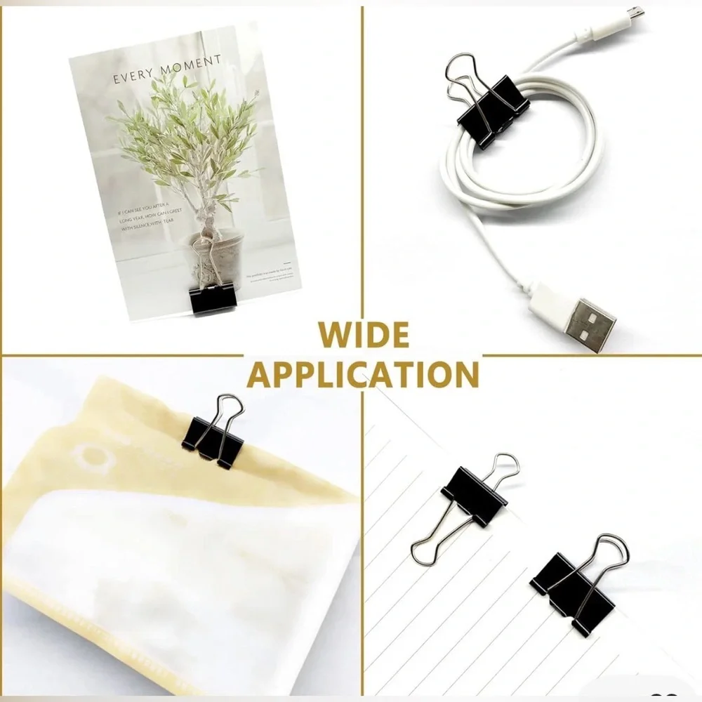 Medium Binder Clips (40 pieces total) - Black
